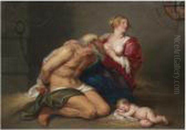 Roman Charity Oil Painting by Peter Paul Rubens