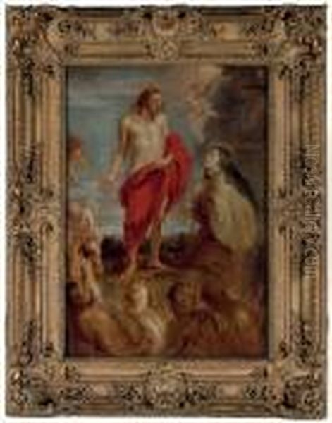 Saint Theresa Interceding For Bernardino De Mendoza Oil Painting by Peter Paul Rubens