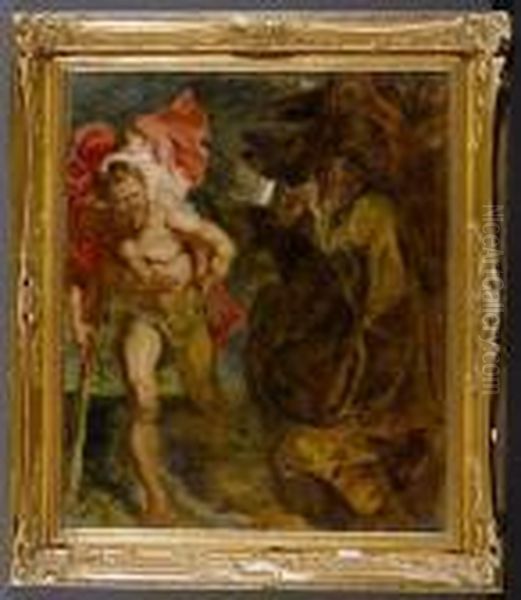 Heiliger Christophorus. Oil Painting by Peter Paul Rubens