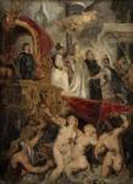 The Arrival Of Marie De Medici In Marseille Oil Painting by Peter Paul Rubens