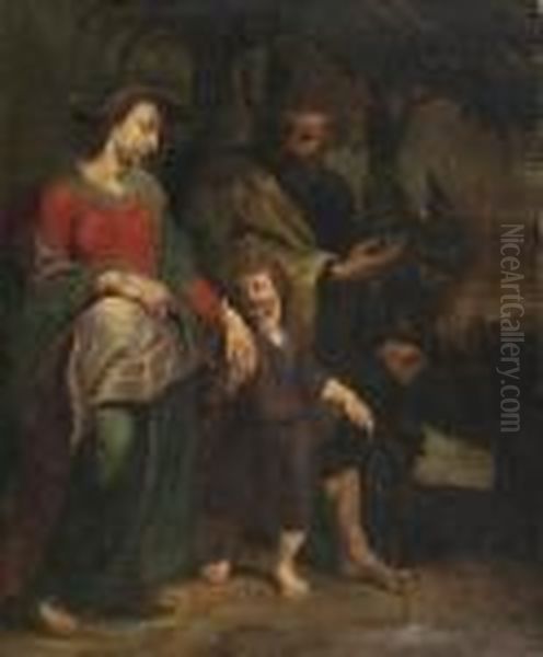 The Return Of The Holy Family From Egypt Oil Painting by Peter Paul Rubens