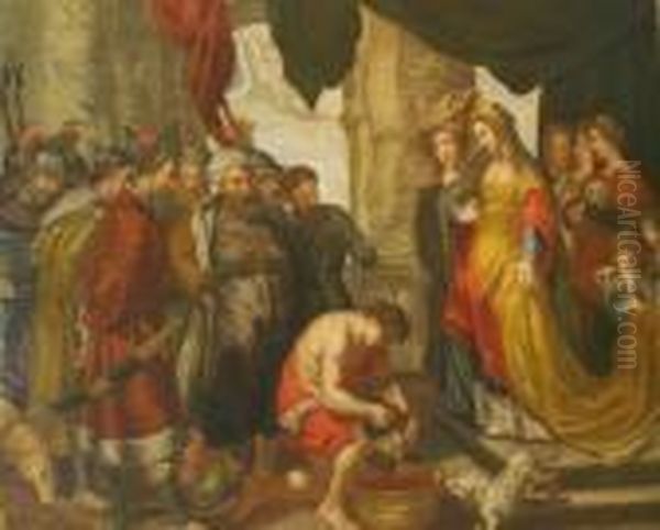 Queen Thomyris With The Head Of Cyrus Oil Painting by Peter Paul Rubens