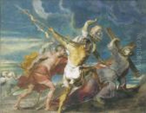 Soldiers Taunting Christ On The Road To Calvary Oil Painting by Peter Paul Rubens