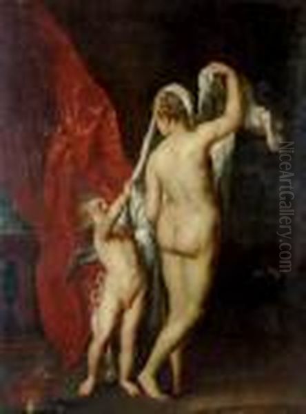 Venus And Cupid Oil Painting by Peter Paul Rubens