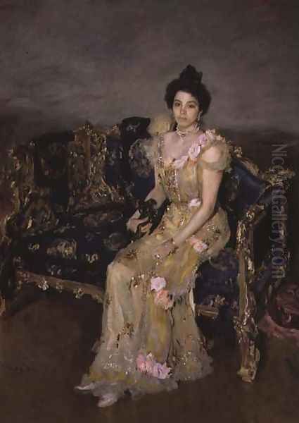 Portrait of Sofia Mikhailovna Botkina, 1899 Oil Painting by Valentin Aleksandrovich Serov