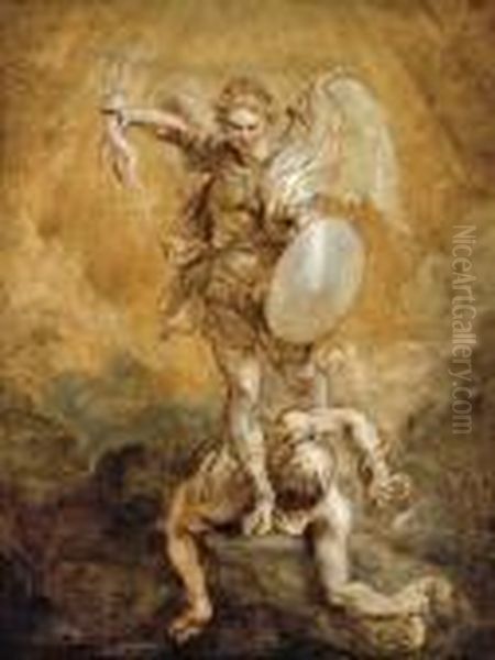 Saint Michael Subduing Lucifer Oil Painting by Peter Paul Rubens