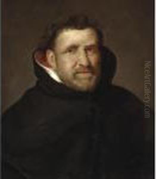 A Portrait Of The Dominican 
Friar Michiel Ophovius (1570-1637), Bust Length, Wearing A Habit Oil Painting by Peter Paul Rubens