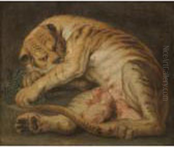 A Tigress Suckling Her Cubs Oil Painting by Peter Paul Rubens