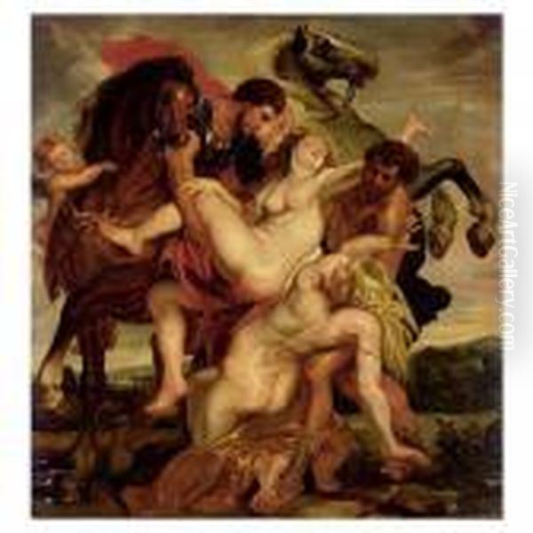 The Rape Of The Daughters Of Leucippus Oil Painting by Peter Paul Rubens