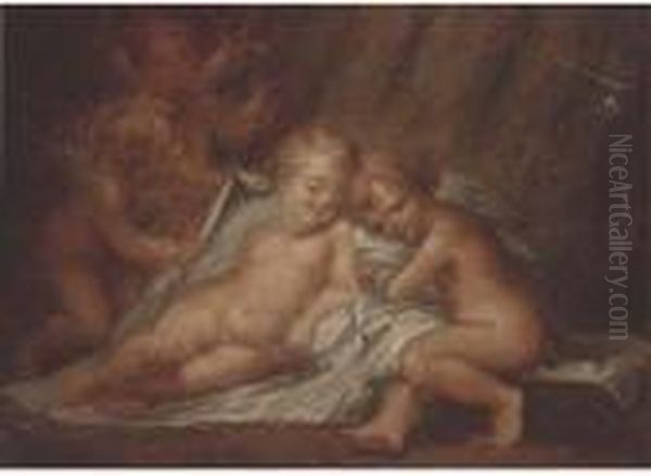 Putti Desporting Oil Painting by Peter Paul Rubens