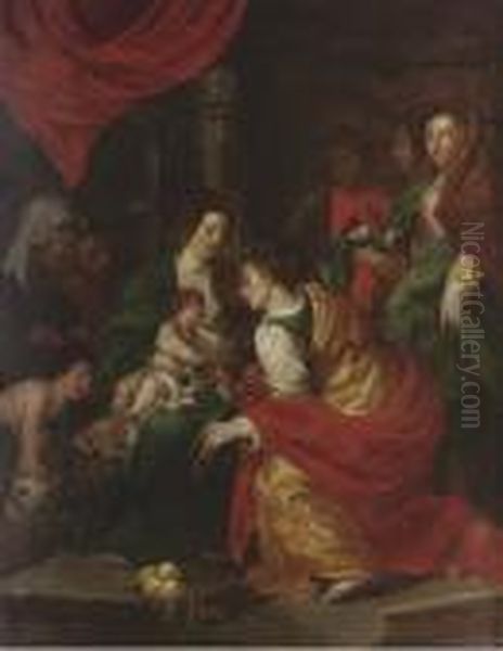 The Mystic Marriage Of Saint Catherine Of Alexandria Oil Painting by Peter Paul Rubens