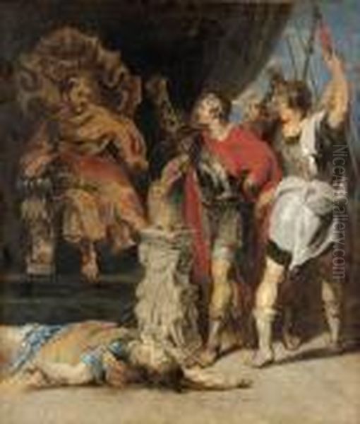 Mucius Scaevola Infor Kung Porsenna Oil Painting by Peter Paul Rubens