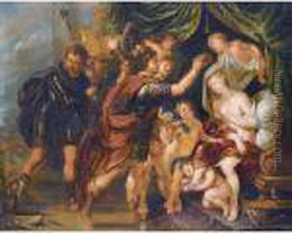 Alexander Crowning Roxanne As Queen Oil Painting by Peter Paul Rubens