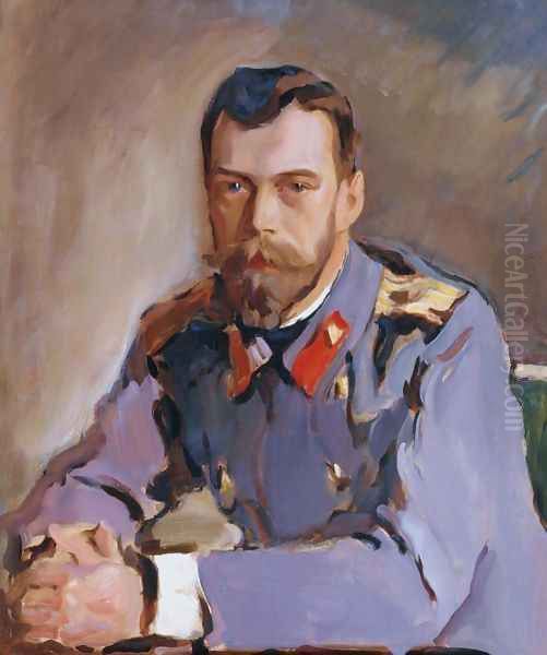 Tsar Nicholas II Oil Painting by Valentin Aleksandrovich Serov