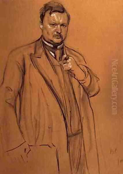 Portrait of the Composer Alekandr Konstantinovich Glazunov (1865-1936), 1906 Oil Painting by Valentin Aleksandrovich Serov