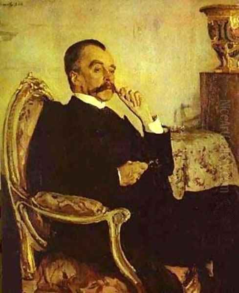 Portrait Of Prince Vladimir Golitsyn 1906 Oil Painting by Valentin Aleksandrovich Serov