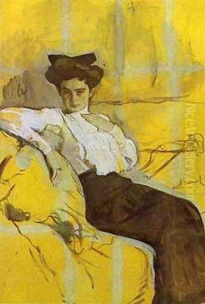 Portrait Of Henrietta Girshman 1906 Oil Painting by Valentin Aleksandrovich Serov