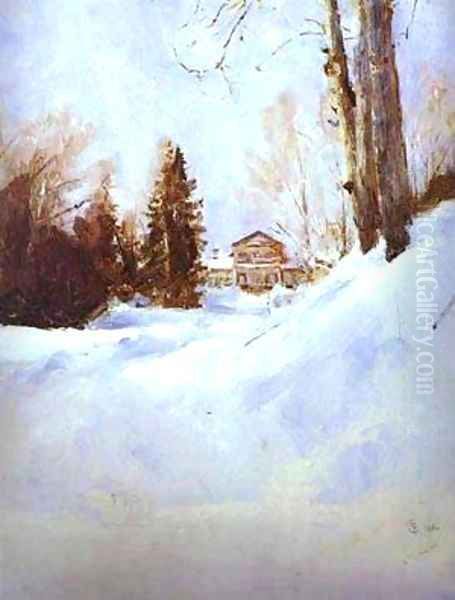 Winter In Abramtsevo The Mansion Study 1886 Oil Painting by Valentin Aleksandrovich Serov