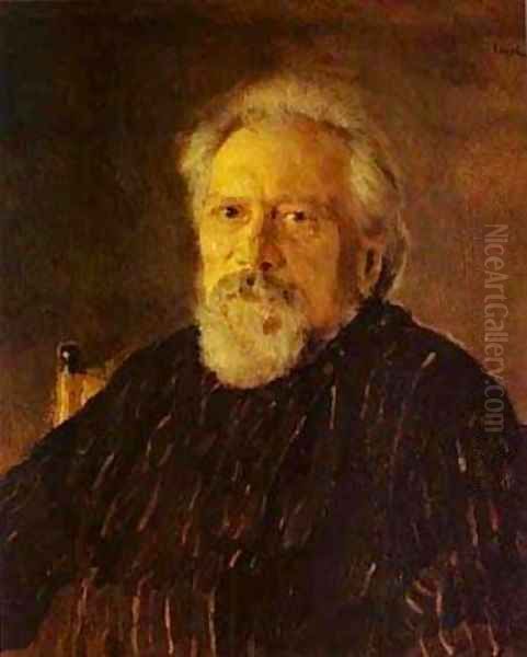 Portrait Of The Author Nikolay Leskov 1894 Oil Painting by Valentin Aleksandrovich Serov