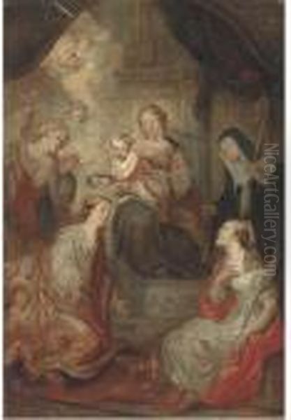 The Madonna And Child With Saints Oil Painting by Peter Paul Rubens