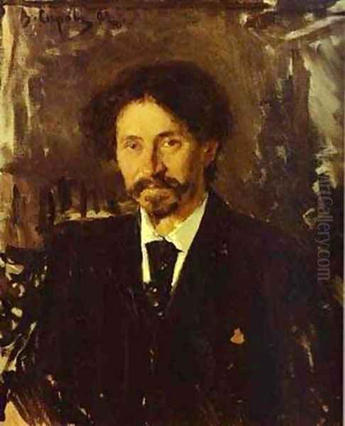 Portrait Of The Artist Ilya Repin 1892 Oil Painting by Valentin Aleksandrovich Serov