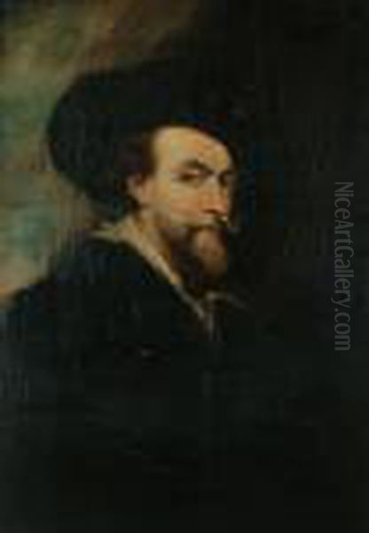 A Portrait Of The Artist, Half Length Oil Painting by Peter Paul Rubens