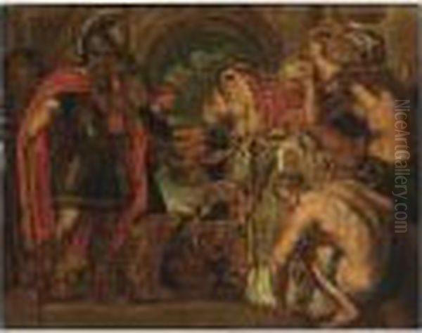 The Meeting Of Abraham And Melchizedek Oil Painting by Peter Paul Rubens