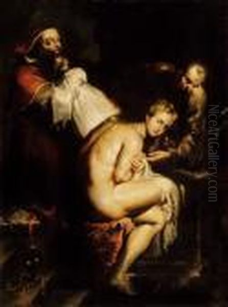 Susan And The Old Oil Painting by Peter Paul Rubens