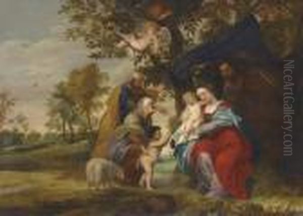 The Holy Family Under An Apple 
Tree With Saints Elizabeth Andzacharaias And The Infant Baptist Oil Painting by Peter Paul Rubens