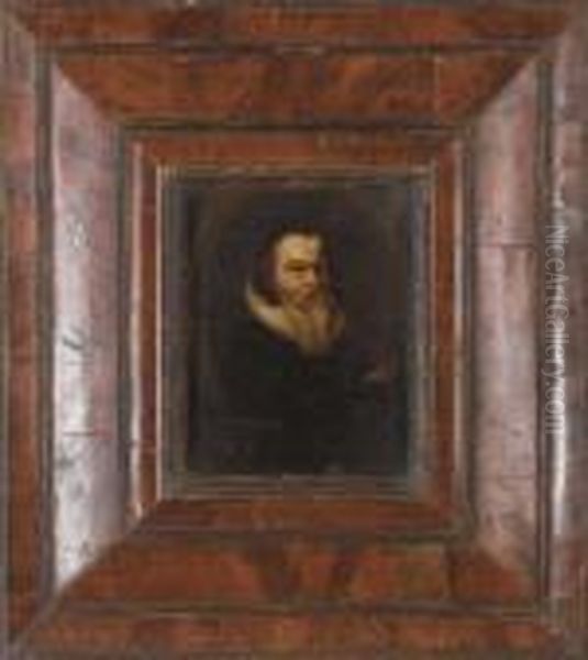 Portrait Of A Gentleman, Bust-length In A Feigned Oval Oil Painting by Peter Paul Rubens