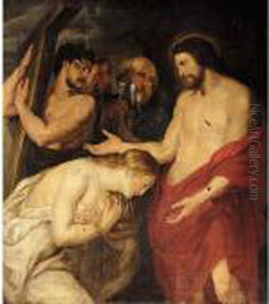 Christ And The Penitent Sinners Oil Painting by Peter Paul Rubens