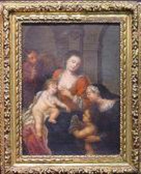 Holy Family With Infant Saint John The Baptist Oil Painting by Peter Paul Rubens