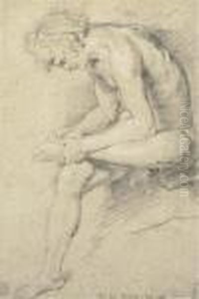 A Nude Youth In The Pose Of The Spinario Oil Painting by Peter Paul Rubens