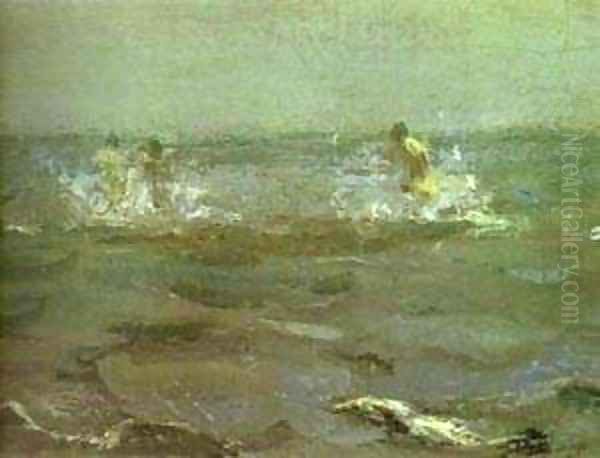 Bathing Of A Horse Detail 1905 Oil Painting by Valentin Aleksandrovich Serov