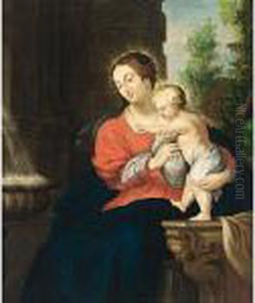 Saint Mary And Child Oil Painting by Peter Paul Rubens