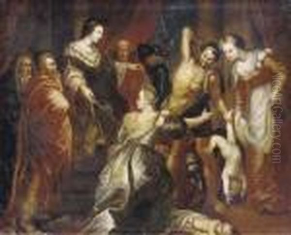 The Judgement Of Solomon Oil Painting by Peter Paul Rubens