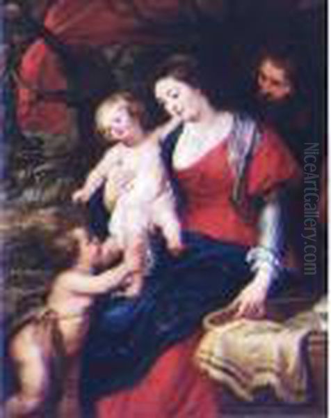 The Holy Family With The Infant Saint John The Baptist Oil Painting by Peter Paul Rubens