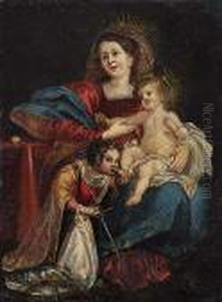 Mistyczne Zaslubiny Swietej Katarzyny Oil Painting by Peter Paul Rubens