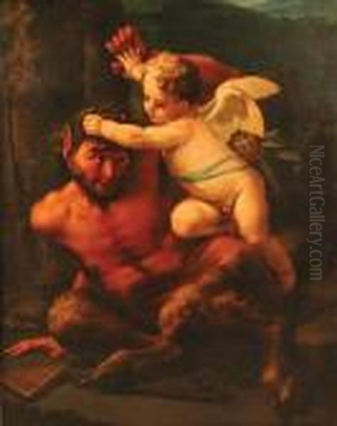 Amore
E Pan Oil Painting by Peter Paul Rubens