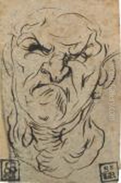 Caricature Of The Head Of A Roman Emperor Oil Painting by Peter Paul Rubens