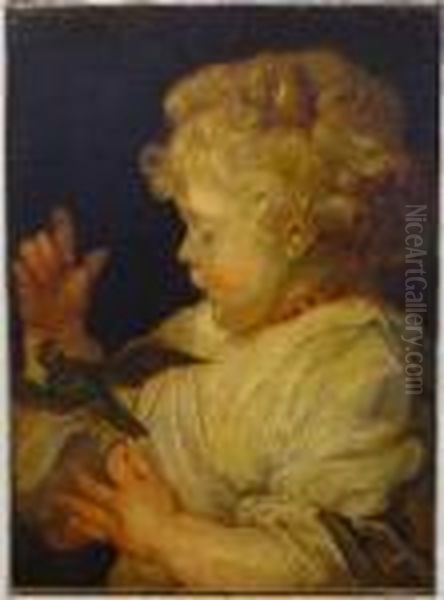 Child With Bird Oil Painting by Peter Paul Rubens