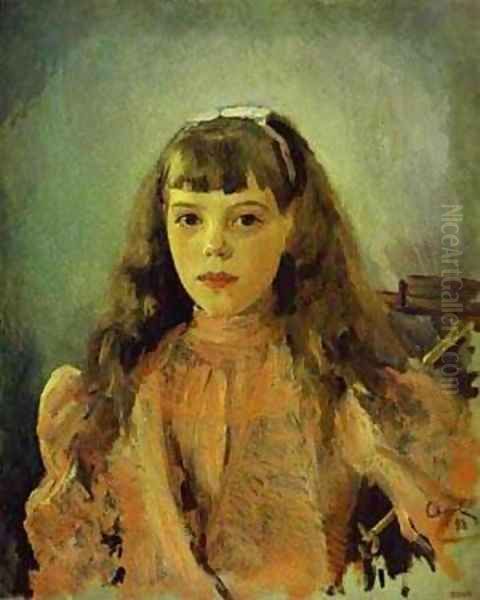 Portrait Of Grand Duchess Olga Alexandrovna Study 1893 Oil Painting by Valentin Aleksandrovich Serov