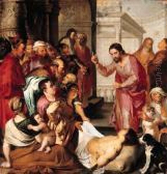 Christ At The Pool Of Bethesda Oil Painting by Peter Paul Rubens