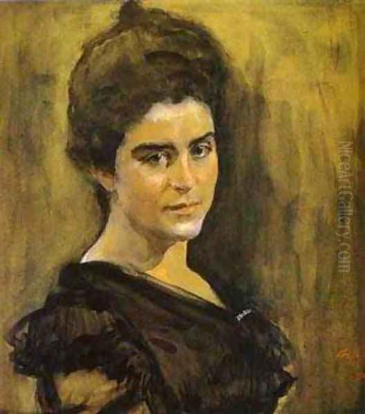 Portrait Of Sophia Dragomirove Lukomskaya 1900 Oil Painting by Valentin Aleksandrovich Serov