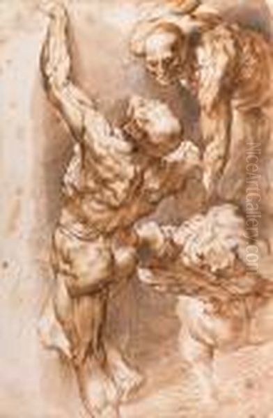 Anatomical Studies: Three Nudes Oil Painting by Peter Paul Rubens