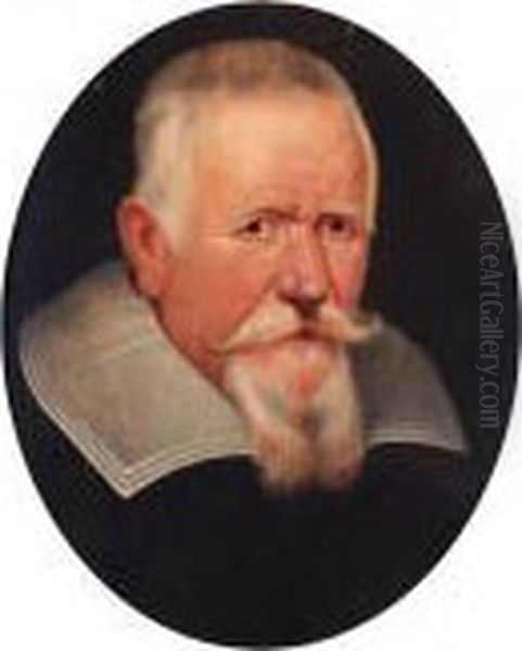 Portrait Of An Elderly Gentleman, Bust-length, In A Black Coat Anda Lawn Collar Oil Painting by Peter Paul Rubens