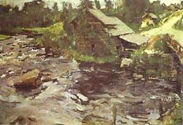 Watermill In Finland 1902 Oil Painting by Valentin Aleksandrovich Serov