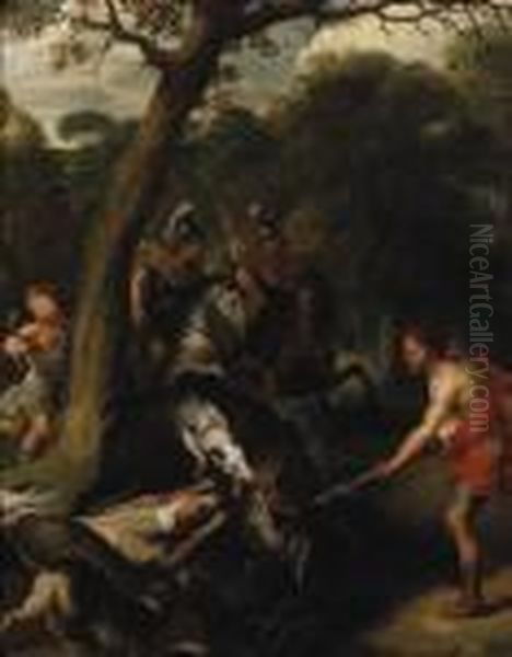 A Boar Hunt Oil Painting by Peter Paul Rubens