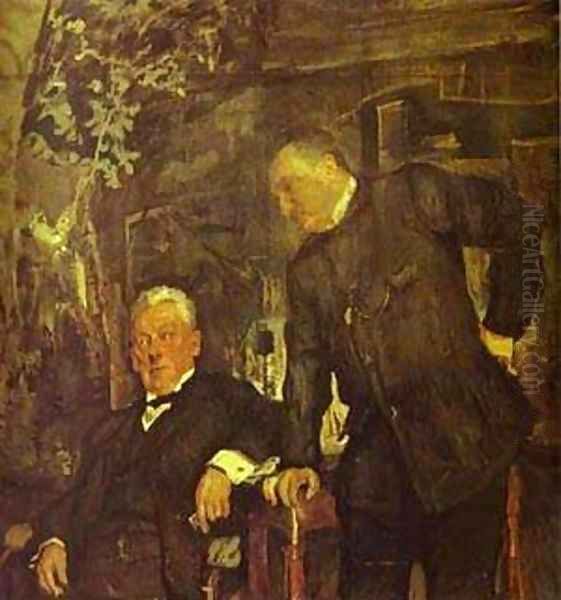 Portrait Of Alexander Lensky And Alexander Yuzhin 1908 Oil Painting by Valentin Aleksandrovich Serov