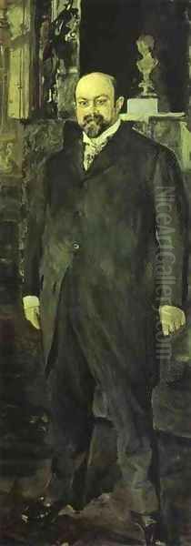 Portrait Of Mikhail Abramovich Morozov 1902 Oil Painting by Valentin Aleksandrovich Serov